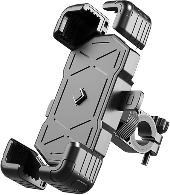 AUCELI 4.7-7.2 Inch Motorcycle Phone Mount Quick Release Bike Holder Black | Four claw grip design, tpu silicone protection, 360 degree adjustable clip, fits most motorcycles scooters, auto accessories