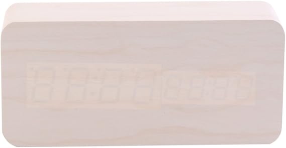Digital Alarm Clock, Digital Alarm Clocks for Bedrooms, Wooden Desk Clock with Led Time Display,Digital Wooden Alarm Clock,Alarm Clock with Sounds Control Temperature for Bedroom (Shiraki + Hakko)
