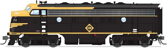 Broadway Limited 6684 EMD F7A, Erie 711D, Black & Yellow, Paragon4 Sound/DC/DCC, HO