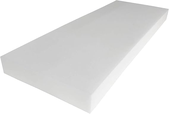 Foamma 2" x 18" x 58" High Density Upholstery Foam Padding, Thick-Custom Pillow, Chair, and Couch Cushion Replacement Foam, Craft Foam Upholstery Supplies, Foam Pad for Cushions and Seat Repair