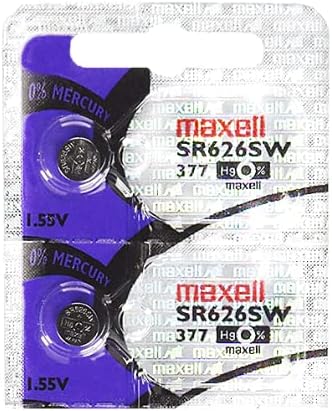 Maxell 2 X Maxell Sr626Sw 377 1.55V Silver Oxide Button Cell Watch Battery - Official Genuine
