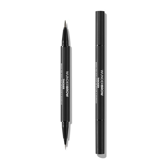WUNDERBROW Thicker Brow Pen Duo, Dual Ended Pen, Vegan & Cruelty Free (Black/Brown)