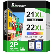HALLOLUX 901XL Ink Cartridges Remanufactured for HP 901 Ink Cartridges Compatible with OfficeJet 4500 J4500 J4524 J4540 J4550 J4580 J4624 J4680 Printers, Black and Tri-Color, 2 Pack