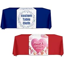Custom Tablecloth with Business Logo, Personalized Table Runners, Custom Logo Table Cover for Trade Shows, Weddings, Parties, HD Print, 13x72/24x72/30x72/36x72 Inches