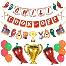 Pirese Chili Cook Off Decorations Chili Pepper Decorations & Banner for Cookoff Parties, Chili Cook Off Supplies, Mexican Chili Peppers Decor, Fiesta Cooking & Spicy Pepper Party Decorations