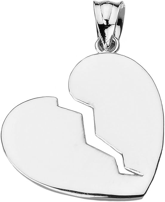 Sterling Silver Broken Heart Charm Pendant
