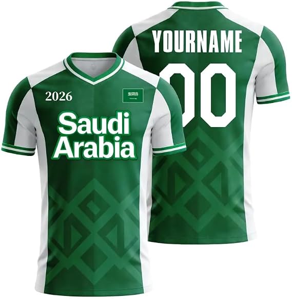 V-DECORPARKS Saudi Arabia Soccer Jersey Men Women, Saudi Football Shirt Fan Apparel, KSA Pride Flag Team Uniform Match Day
