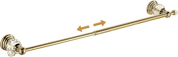 Golden Towel Rack,Adjustable Towel Holder Gold Crystal Bathroom Towel Bar