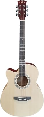 Spear & Shield Left handed Acoustic Guitar for Beginners Adults Students 40 inch Full size Natural SPS374LF