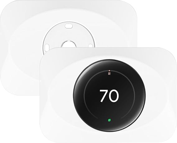 Wall Plate Cover for Google Nest Learning Thermostat (4th Gen)-White, 2 PK | BAOKZZOM Practical Trim Kit for Nest Learning Thermostat 4, Snap fit Design