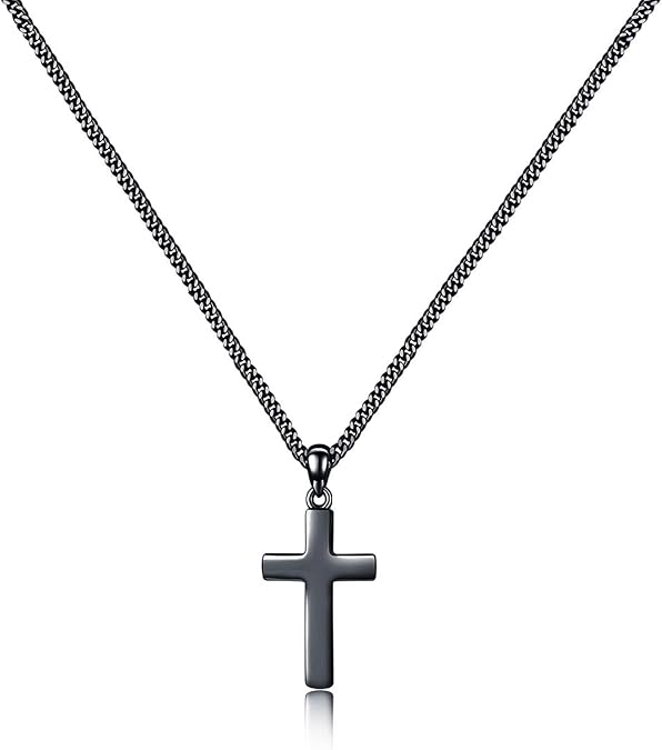 925 Sterling Silver Small Cross Necklace for Men Women