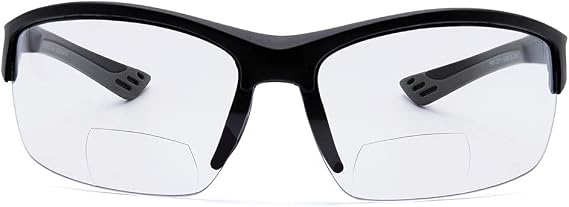 VITENZI Bifocal Safety Glasses with Readers TR90 Wrap Around Sport Safety Reading Protective Goggles Chieti