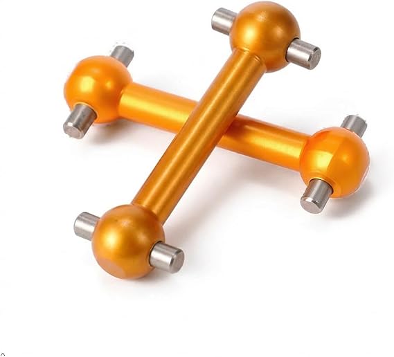 PrecisionGeek Orange Aluminium Replacement Dog Bones for Tamiya TT01/TT01E/TT02 – Alloy DIY Upgrade Set of 2