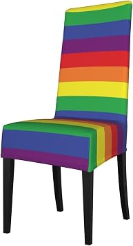 Stretch Dining Chair Slipcover LGBT-Rainbow-Pride-Stripes Chair Covers Kitchen Chair Slipcover