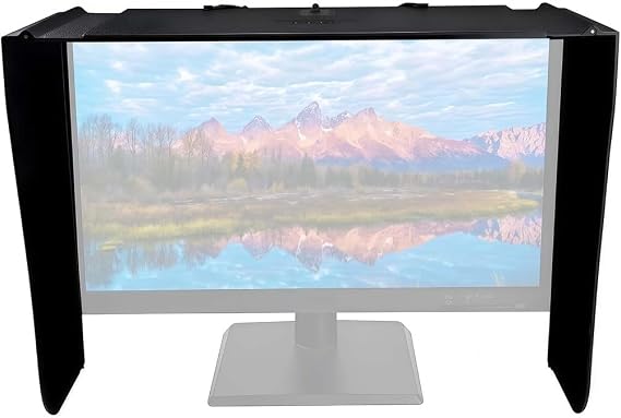 Desktop Computer Sunshade, Portable Video Monitor Hood Sunshade Sunhood, PC Screen Hood, Privacy Protection, 41-69cm Adjustable, for Office, Play Games