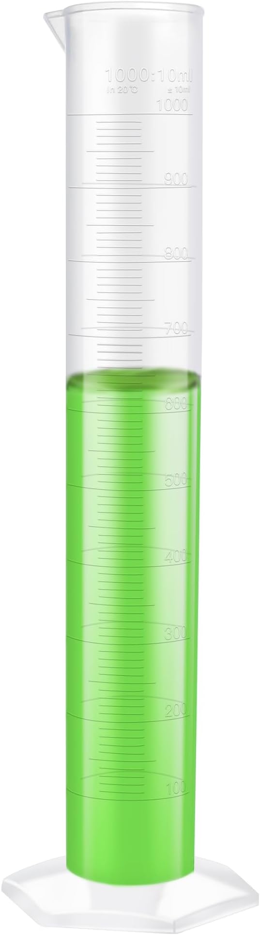Utile Economic Graduated Measuring Cylinder, Vol.1000ml Plastic Measuring Cylinder Lab Cylinders, with Molded Graduations, 4205.1181.1