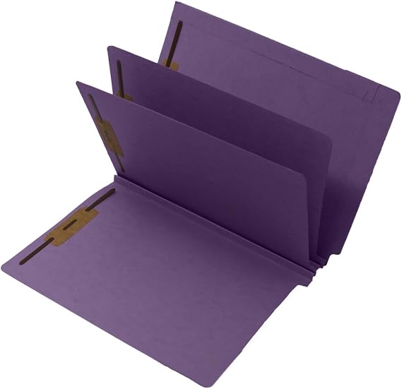 14 Pt. Lavender Classification Folders, Full Cut End Tab, Letter Size, 2 Dividers (Box of 15)