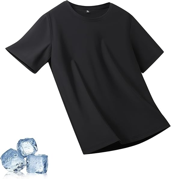 Men's Ice Silk Quick Dry T Shirt Lightweight Crew Neck Tee | Men's Ice Silk Quick Dry T-Shirt - Breathable Lightweight Short Sleeve Crew Neck Casual Athletic Tee for Summer