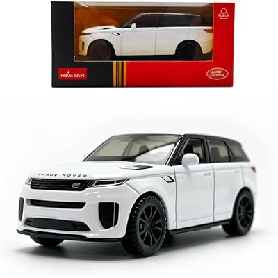 RASTAR 64690 1:43 Metal Diecast Toy Car for Officially Licensed Range Rover Sport SV with Free Wheel - Durable Model Car for Play & Display - Ideal Gift for Car Lovers Ages 3 White
