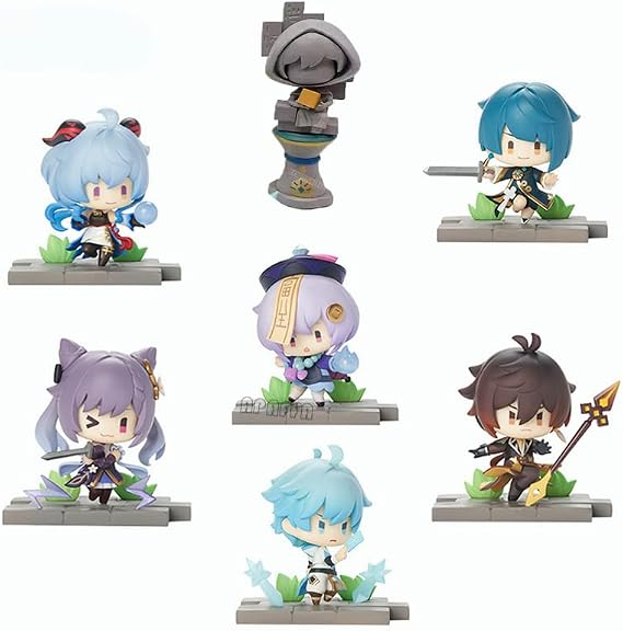 Genshin Impact Figure - Liyue Edition from The Fighting Stance Themed Collection, Mistery Box Guess Blind Box Decorative Decorations Best Gift Collectible Toy for Gaming Fans