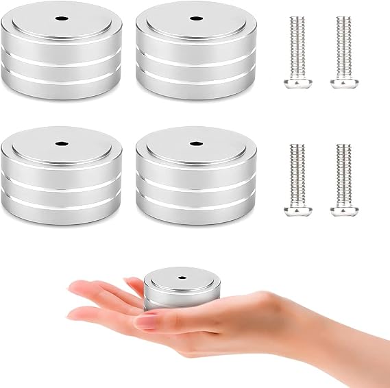 Audiocrast 4X HiFi Speaker Spikes Isolation Feet Pad, Aluminum 40x20mm Audio Stand Feet Amplifier Shock Absorber Non-Slip Hi-End Floor Protector for Subwoofer DAC CD Turntable Amp