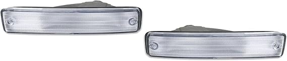JDM Chrome/Clear Front Bumper Turn Signal Lights Cr-X Black ABS Housing 1990-1991 for Honda for CRX Base/HF/Si 1990-1991 Smooth RB-288CH 33300-SH2-A03