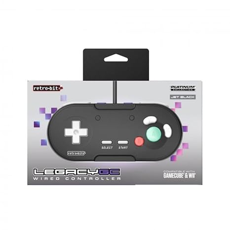 Retro-Bit Legacy GC Wired Controller - for for Official/Original GameCube & Wii - Black