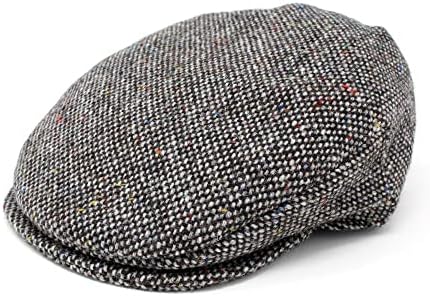 Hanna Hats Traditional Irish Tweed Wool Vintage Cap. Unisex Cabbie Hat. Stud Fastener & Taffeta Lining. 100% Made in Ireland.