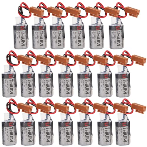 20pcsPack 1000mAh JZSP-BA01 ER3V3.6V Non-Rechargeable PLC Lithium Battery with Brown Plug for PLC Battery