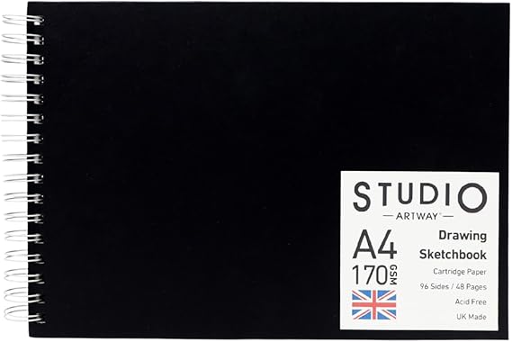 Artway Studio A4 Landscape Spiral Sketchbook, 170gsm Cartridge Paper