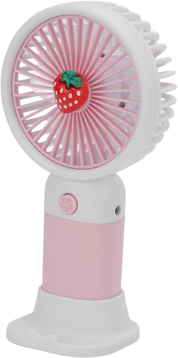 Hand Blowing Portable Rechargeable Strawberry Wow Cartoon Desktop Outdoor Travel Fan