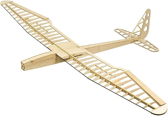 DW Hobby RC Balsawood Glider Sunbird 1600mm Wingspan, Radio Controlled Model Aircraft Kits to Build and Fly for Adults (F1601B)