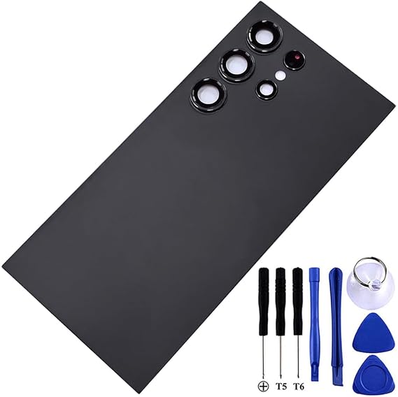 Galaxy S24 Ultra Back Cover Replacement S928U S24 Ultra 5G S928 Back Glass Door for Samsung Galaxy S24 Ultra 2024 6.8" SM-S928U S24U Rear Housing Repair Part (Titanium Black)