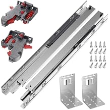 15 Inch 1 Pair Undermount Soft Close Drawer Slides with Rear Mounting Brackets, 3 Full Extension, 3D Adjustable Locking Device, 100LB Load Capacity