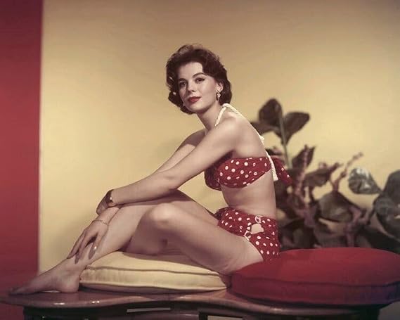Natalie Wood Barefoot Leggy Polka Dot Bikini Glamour Pin Up 8x10 Color Photo