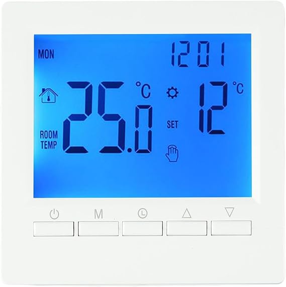 Programmable Digital Room Thermostat, Battery-powered Smart Thermostat for Underfloor Heating/Gas Boiler LCD Temperature Controller Anti-freeze with Child Lock Indoor Digital Control Panel