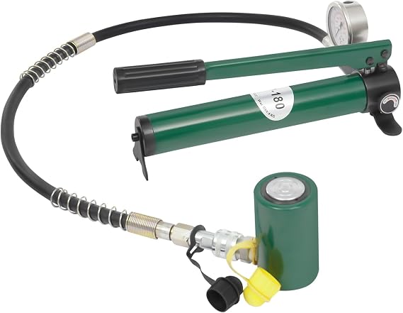 10T Hydraulic Ram Jack Kit with CP-180 Hydraulic Hand Pump, 2 Mini Portable Hydraulic Jack Hydraulic Lifting Cylinders, Industrial Hydraulic Cylinder Jack Porta Power Kit