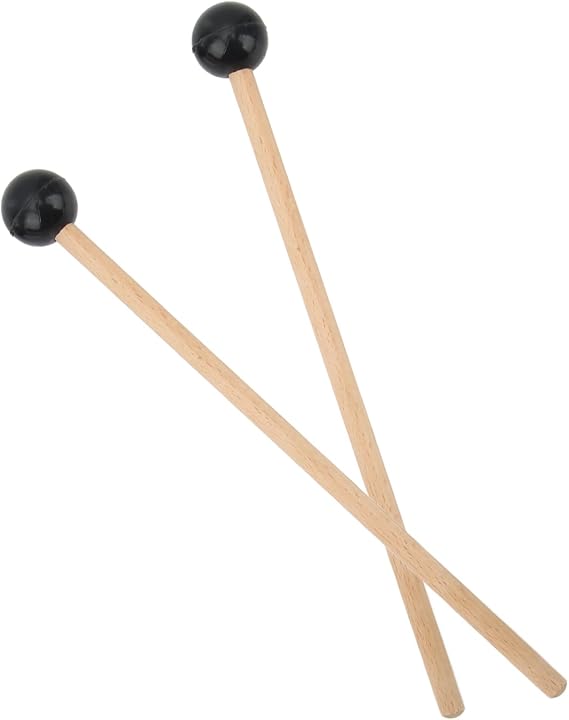 SEAFRONT Sturdy Wood Drum Mallets with Rubber Head, Reliable Drumsticks for Tongue Drums, Easy Carrying &amp; Better Playing, Suitable for Sound Therapy, Meditation and More (L)