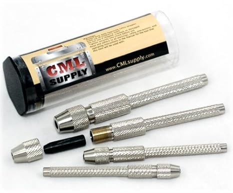 CML Supply Mini Micro Pin Vise Set, 4pc, Silver