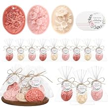 Demissle 20 Pcs Baby Shower Soap Favors Wildflowers Baby Shower in Bloom Flower Bath Soap Gift Set with White Greeting Card Handmade Gifts for Guests Decorations Supplies(Mixed Color,Elegant Style)