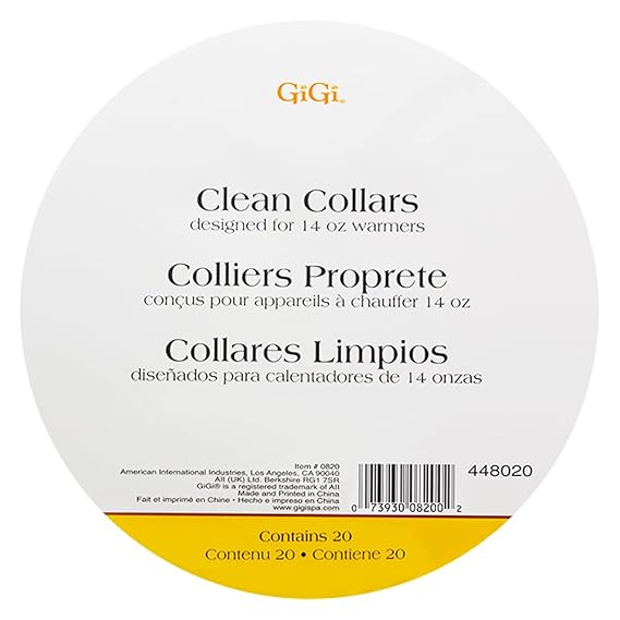 Gigi Wax Warmer Collars - Disposable Waxing Collars for 14 Oz Wax Warmer - No Mess Hair Removal Protection - Easy Cleanup for Salon & At-Home Use, 20 Pcs.
