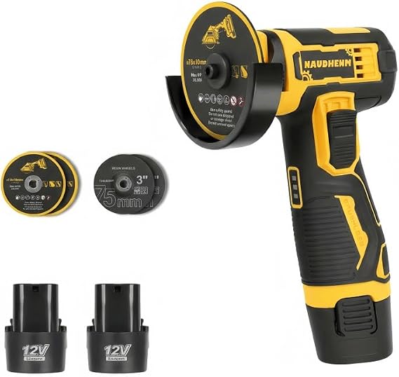 Brushless Cordless Angle Grinder, 75mm Diameter, Resin Grinding Wheels, Professional Sanding Tool (Basic Model - Battery*2)