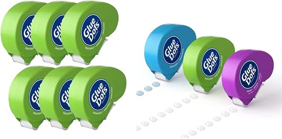 Glue Dots Dot N' Go Dispenser Pack with Removable and Permanent Double-Sided Adhesive Craft Dots