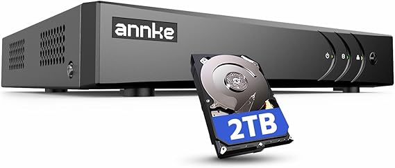 ANNKE 3K Lite 16CH Security Video Recorder, Human/Vehicle Detection,2TB HDD | 16 Channel 5MP Lite H.265+ 5-in-1 Hybrid DVR, Supports 16CH Analog and 2 IP Cameras for Home Business CCTV Surveillance