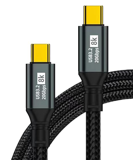 USB 4 Cable for Thunderbolt 4 Cable 6.6ft, USB C Thunderbolt Cables | 20Gbps USB-C to USB C Cable Support 8K 60Hz Video, PD 100W Compatible with Thunderbolt 4/3, USB4/3, Type C