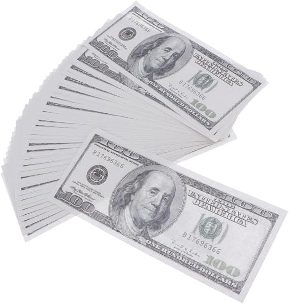 50 Sheaf US Dollars Props - Old Style American Currency Bills for Movies, TV Shows, and Magic Shows
