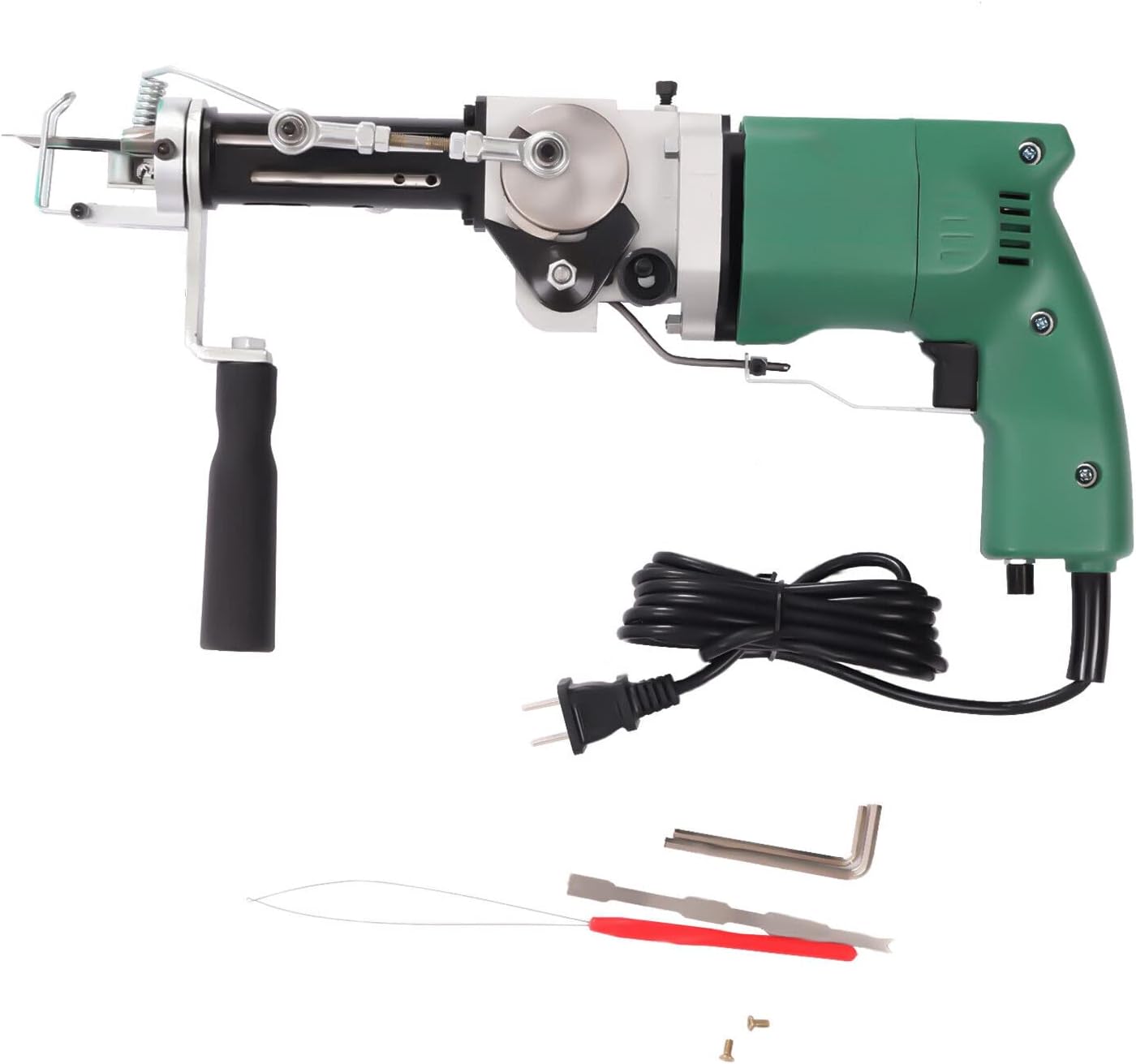 Cut Pile Rug Tufting Gun, Electric Carpet Hand Tufting Gun, Flocking Machine Handheld Knitting Rug Gun Machine Starter Kit 100V-240V 7-19mm Cut Pile/Loop Pile Weaving Flocking Machine