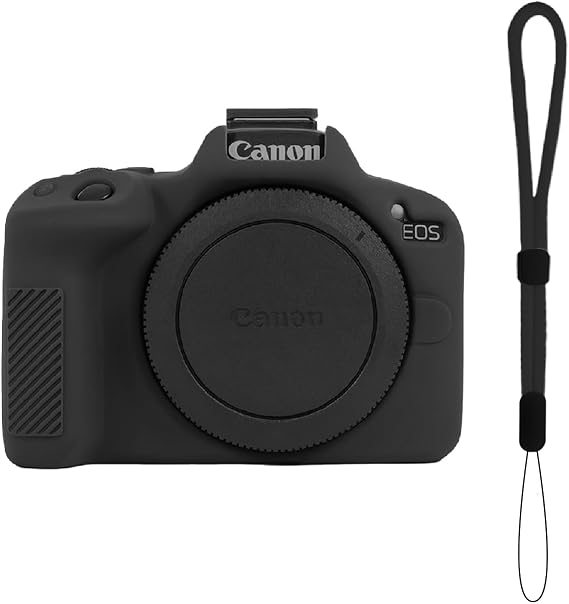 Silicone Case for Canon EOS R50 Camera Case with Wrist Strap (Black)