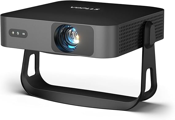 360Adjustable Stand & Auto Focus/Keystone Projector with WiFi and Bluetooth, Native 1080P Portable Outdoor Movie mini Projector, VOPLLS Home Projector 4K Support for Digital Film & Slide Scanner