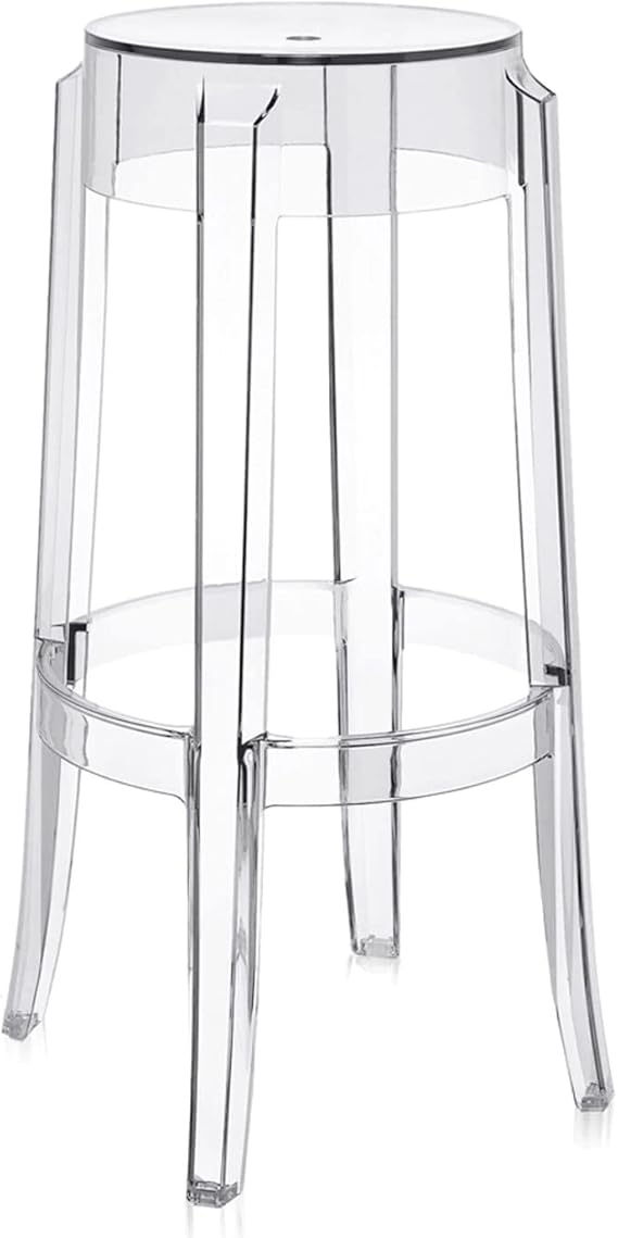 Kartell Charles Ghost Stool, Pack of 2, 29", Crystal